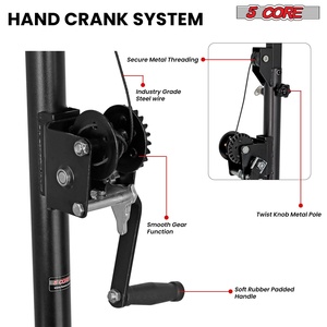 5Core DJ Light <b>Stand</b> 2Pc Stage Lighting Truss System Hand Crank Up Height Adjustable 65.5 to 111" - Product Image 4