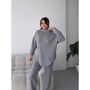 ชุดเสื้อสเวตเตอร์คอปกถักสำหรับผู้หญิง คอลเลกชัน 1555 - Product Image 1