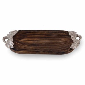 Plateau de service en bois de conception unique avec poignées décor à la maison ustensiles de cuisine forme carrée plateau à Dessert alimentaire aux prix de gros - Product Image 4