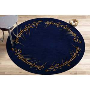 Alfombra Circular Azul Marino: Decoración para Sala de Cine, Alfombra Antideslizante, con Pelo Suave - Product Image 4