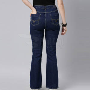 Pantalones vaqueros de cintura media de Color sólido para mujer de la mejor calidad, hechos en fábrica al por mayor para la temporada de primavera, diseño frontal plano - Product Image 3