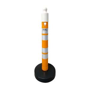 Juego de 10 Postes Delimitadores Amarillos con Baliza y 4 Lados Reflectantes - 120 x 11 cm, Material PE PVC PU para Seguridad Vial y Tráfico - Product Image 2