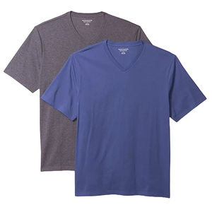 OEM Men's Fashion Plus Size Cotton T-<b>Shirt</b> Soft Cotton Jersey Breathable Comfortable Custom Print V-Neck Hot Sale <b>Black</b> - Product Image 3