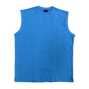 Fitness Wear Premium Quality Men's Sleeve Less T Shirt Unique Design OEM Service Custom Logo Solid Color Knitted T Shirt For Men