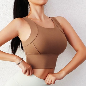 Women's Gym Sports Underwear Gathering Anti-Sag Yoga <b>Bra</b> <b>Removable</b> Cup <b>Pads</b> Tight Top Sweat Absorbing Breathable Top 2025 - Product Image 1