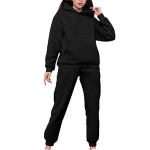 Conjunto Deportivo de Dos Piezas para Mujer, de Algodón Grueso, Estilo Informal, con Sudadera Holgada y Pantalones Deportivos Transpirables - Product Image 2