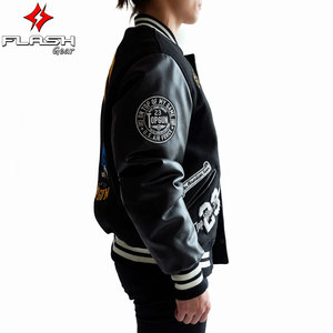 Moto personnalisée Baseball Letterman Varsity Veste Manteau Rétro Classique en cuir Patch Racing Veste pour hommes Marque Options - Product Image 5