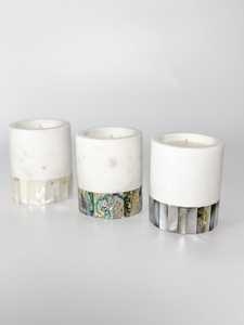 Elegantes tarros de vela de mármol hechos a mano con tapas de ónix, soporte de luz de té perfumado y decoración del hogar para bodas - Product Image 4