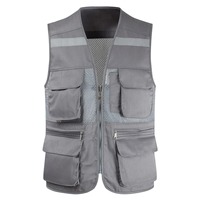 Gilet de travail d'été imperméable et écologique pour homme grande taille, veste sans manches en maille multi-poches pour photographe, style mode