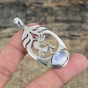 Handmade Classical <b>Pendant</b> 925 Solid Silver Jewelry For Women 925 Sterling Silver <b>Moonstone</b> Gemstone Boho Style <b>Pendant</b> Gift For - Product Image 4