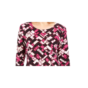 Top Rosa Jacquard da Donna JM Collection Vestibilità Ampia con Logo Ricamato in Chiffon Popeline Taglia XL per Feste Stile Carino Pezzo Singolo - Product Image 2