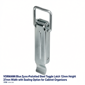 VORMANN Blue Zinc-Plated Steel <b>Toggle</b> Latch 12mm Height 37mm Width with Sealing Option for Cabinet Organizers - Product Image 3