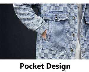 Customized Men's Denim <b>Jackets</b> <b>Casual</b> Solid Color Zipper Long Sleeve <b>Lightweight</b> Breathable Winter Hooded Front OEM Service - Product Image 4