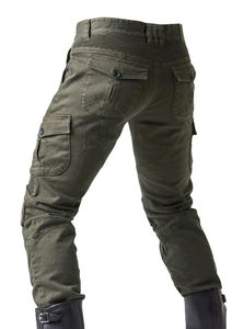 Pantalon de moto pour homme D-Ride Moto vert olive foncé respirant à séchage rapide à manches longues avec armure homologuée CE durable et renforcée - Product Image 3