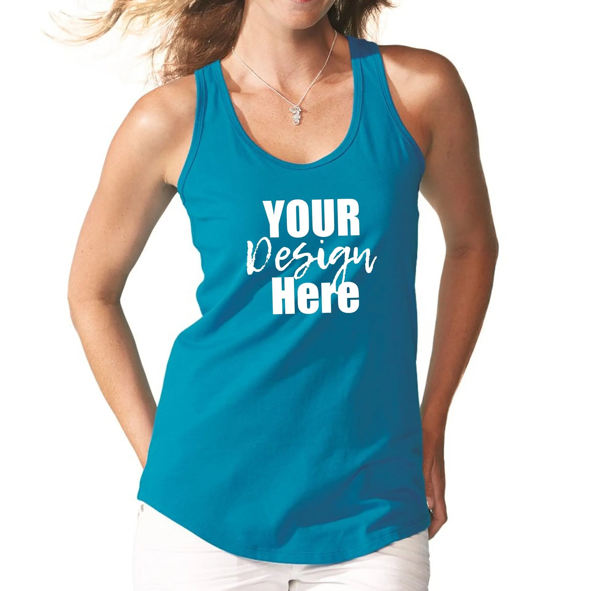 Cotton- Spandex Round Neck Sleeveless T-shirt Women's Quick-drying Breathable Loose Running Sports Long Yoga Tank top vest wear