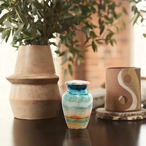 Handmade <b>Large</b> Adult Size Mosaic Aluminium Glass Cremation <b>Urn</b> Individual Tiles Hand Applied Unique Funerals Funeral Supplies - Product Image 6