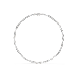 Collar de tenis de oro blanco de 18 quilates con diamantes cultivados en laboratorio, corte marquesa imperial, chapado en rodio, de lujo para mujer - Product Image 1