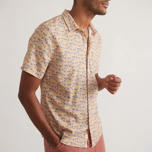 Chemises imprimées pour hommes de qualité supérieure avec broderie d'étiquette de logo personnalisé à manches courtes et marque personnalisée - Product Image 3