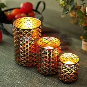 Hot Selling Handmade Glass Candle Vote T Light Holder Candle <b>Jar</b> - Product Image 2