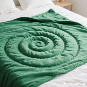 Manta de lana suave de lujo Cozy Green Spiral Diseño en relieve King Size - Product Image 4