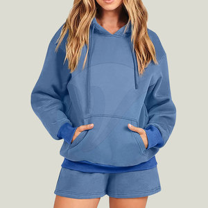 Conjunto de sudaderas y pantalones cortos de algodón informales para mujer más vendidos Nuevo diseño elegante para el invierno al por mayor - Product Image 6
