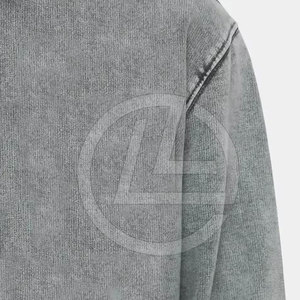 Sweat à capuche délavé à l'acide pour hommes avec poignets côtelés et doublure en polaire douce Sweat à capuche délavé à l'acide pour hommes - Product Image 6