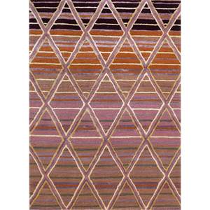 Alfombra Geométrica Acar de Lana y Viscosa Hecha a Mano en Rojo y Naranja para Decoración de Sala de Estar y Dormitorio -Taq-7203(Md) - Product Image 1