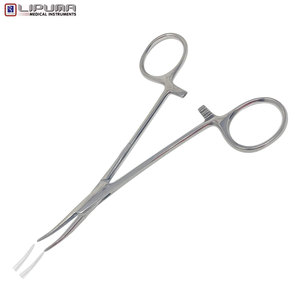 Fórceps hemostáticos Premium de 5 pulgadas, instrumentos quirúrgicos de alta calidad plateados curvos, precios al por mayor, profesionales médicos - Product Image 1