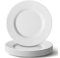 Vaisselle en mélamine Restaurant Ménage Assiette plate lourde 11 pouces Logo personnalisé Assiette blanche en mélamine