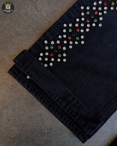 กางเกงขายาวทรงสลิมฟิต น้ำหนักเบา ประดับเพชรเทียม สำหรับผู้ชาย แฟชั่นเท่ๆ สไตล์คลับ ผ้าฝ้าย 100% - Product Image 6