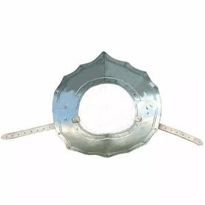 Ensemble d'armure de gorgete médiévale authentique en acier doux, fait main, plaqué argent et poli, protection de cou de chevalier pour reconstitutions historiques - Product Image 1