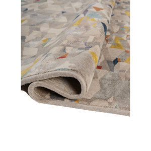Alfombra Kavi Gris Negra de Lana y Seda de Bambú Anudada a Mano, 10 mm de Grosor, Rectangular, con Patrón Abstracto para el Hogar, Pasillo, para Adolescentes -Esk-461(Fr) - Product Image 2