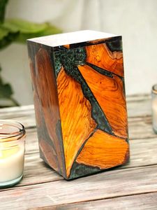 High Quality Wooden Resin Rectangle Memorial Urn | Modern Design Eco-Friendly Handmade | Manufacturer Direct - Product Image 2