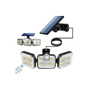 Lampione stradale per illuminazione da giardino con sensore di movimento telecomandato a energia solare 122 led