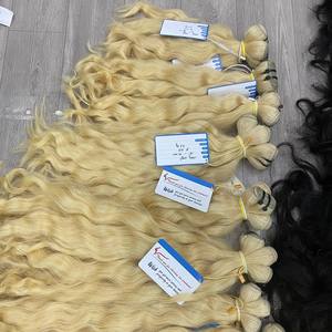 Vente en gros d'extensions de cheveux humains vietnamiens à double tirage, faisceaux de tissage naturel, meilleure vente de tissage de cheveux humains de couleur blonde - Product Image 4