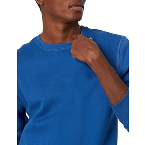 Sudadera de cuello redondo liso de ajuste relajado para hombre con mangas largas cómodas, adecuada para diseño personalizado y producción en masa. - Product Image 2