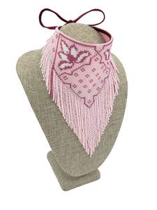 สร้อยคอลูกปัดเมล็ดพร้อมลูกปัดแก้วคริสตัลโคมไฟโดยงานฝีมือ HF - Product Image 5