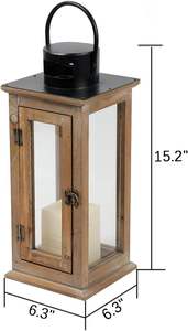 โคมไฟไม้สไตล์อินเดีย ทำมือ เป็นมิตรกับสิ่งแวดล้อม สำหรับใช้เป็นเชิงเทียนตกแต่งอย่างปลอดภัย เหมาะสำหรับห้องนอน ระเบียง สวน - Product Image 2