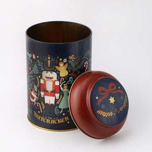 Decoraciones Navideñas Festivas y Divertidas de Clara, Lata Metálica con Tapa de Domo de 105x150 mm, Cascanueces de Estilo Clásico y Lujoso, Kontensan - Product Image 2