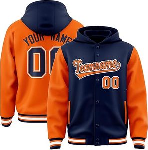 แจ็กเก็ตเลตเตอร์แมนสำหรับผู้ชายเสื้อกันหนาวแบบสตรีทมีฮู้ด OEM ใหม่เสื้อแจ็กเก็ตมีลายโลโก้ XL - Product Image 1