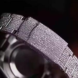 VVS Clarity Moissanite Diamond Studded Watch Moda Hiphop Estilo Acero inoxidable Vendedor popular Precio directo de fábrica - Product Image 5