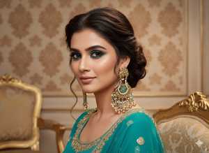 Pendientes Mehendi antiguos Vintage, joyería étnica india de oro alto, Pendientes colgantes hechos a mano para Mehendi y funciones de boda - Product Image 5