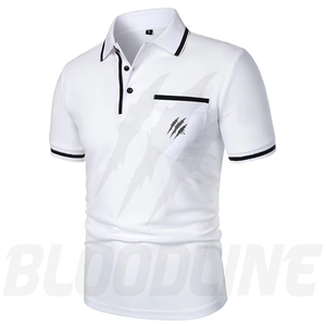 Camiseta de Manga Corta para Hombre Bloodline, Color Sólido, Tejido de Algodón, Transpirable, Corte Regular Formal, 220g, Negro - Product Image 2