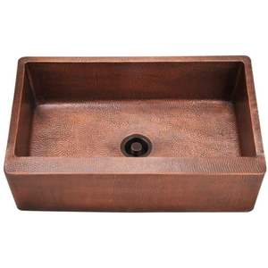 Évier lavé en cuivre au Design moderne et élégant, Surface polie de la maison, avec passoire, utilisation dans la cuisine, provenant de l'exportation indien - Product Image 1