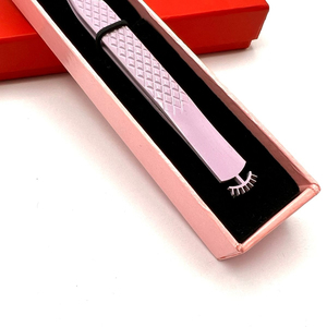 Pinzas de pestañas de punta de fibra de acero inoxidable de 90 grados más vendidas Pinzas de pestañas de etiqueta privada personalizables - Product Image 3