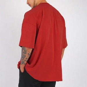 เสื้อยืดโอเวอร์ไซส์ทำจากผ้าฝ้ายไม้ไผ่ออแกนิกทรงโอเวอร์ไซส์สำหรับทุกเพศเสื้อแขนสั้นพิมพ์โลโก้ตามสั่ง100% คุณภาพสูงสำหรับผู้ชายและผู้หญิง - Product Image 2