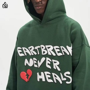 Stylish Fashionable <b>Pullover</b> <b>Men</b> Puff Print Hoodies Lightweight Latest Design <b>Men</b> Puff Print Hoodies <b>For</b> Adult - Product Image 3
