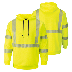 Sweats à capuche de travail en polyester fluorescent haute visibilité pour hommes grande taille - Léger, hiver, séchage rapide - Product Image 4