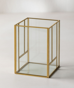 Portavelas de Mesa de Metal Alam Brass, Hecho a Mano, con Tapa de Lujo Impresa con Letras, Diseño Elegante para Hogar, Hotel, Terrario, Vidrio - Product Image 4