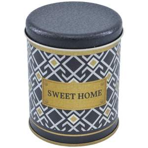 90x110mm Fond noir Modèle sans couture Design Lignes géométriques Boîte ronde en fer blanc 0.6L Slip Lid Food Storage & Container - Product Image 1